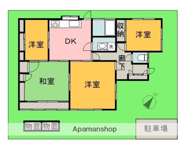広島県広島市安佐北区 1階建 築48年(4DK)の間取り写真