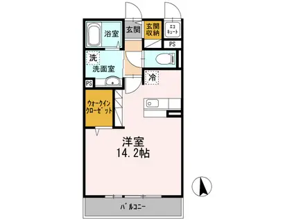 ニューライフコート(ワンルーム/3階)の間取り写真