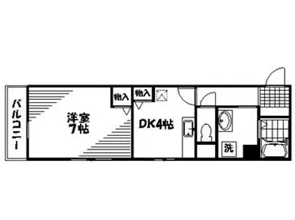 ジョルニ・フェリーチ(1K/7階)の間取り写真