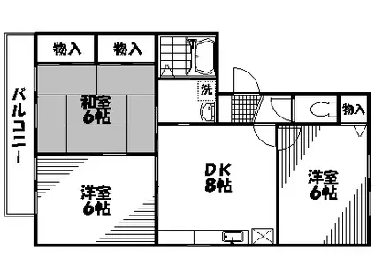 コンフォート城山(3DK/3階)の間取り写真