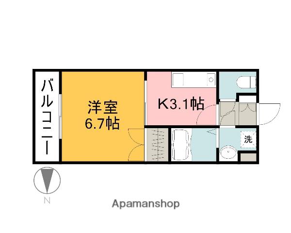 M.CITY井口(1K/2階)の間取り写真