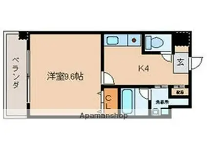 アンフィニ河原町(1K/3階)の間取り写真