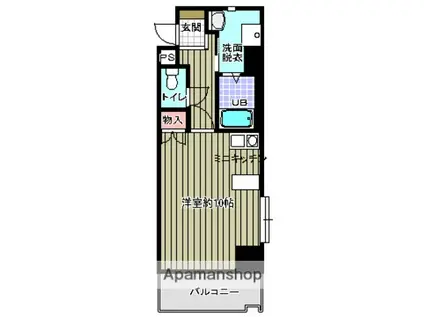福地産業西十日市ビル(1K/6階)の間取り写真