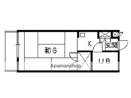リバーハイツ(1K/2階)の間取り写真
