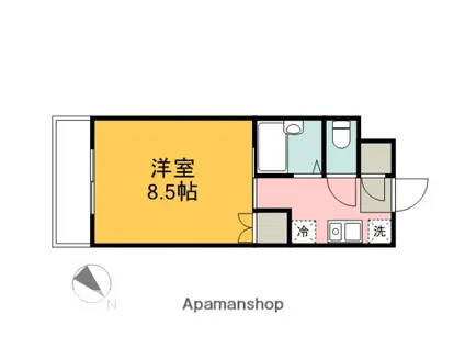 大徳ビル(1K/3階)の間取り写真