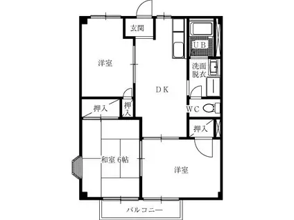 ニューシティ武田(3DK/2階)の間取り写真