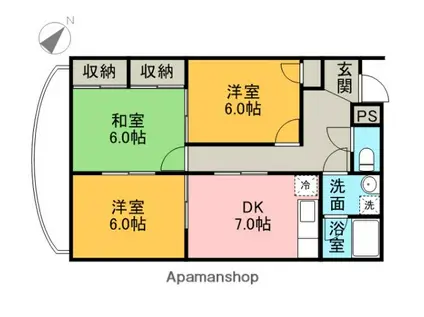 ハイコンスビル2(3DK/3階)の間取り写真