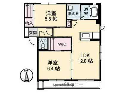ロイヤルオークス(2LDK/2階)の間取り写真