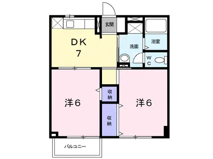 サンエステート A(2DK/2階)の間取り写真
