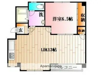 プレアール西条駅前(1LDK/2階)の間取り写真