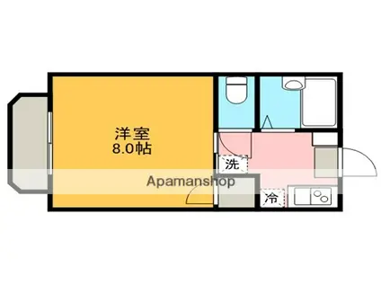 ルネッサンスC(1K/1階)の間取り写真