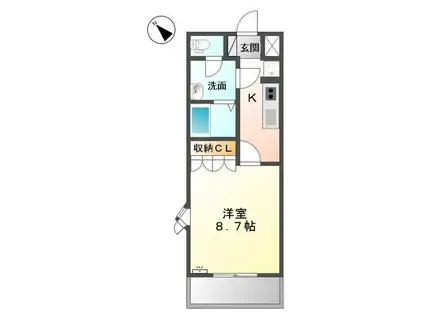 KOKOMO(1K/2階)の間取り写真