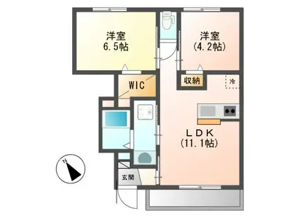 サニーキャラバン(2LDK/1階)の間取り写真