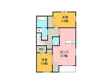 ヘーベルメゾン八本松(2LDK/2階)の間取り写真