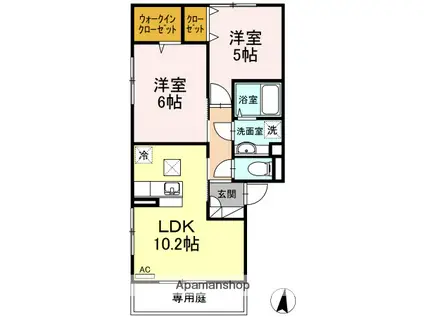 メゾンダイ(2LDK/1階)の間取り写真