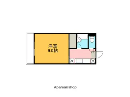 ウエストA(1K/2階)の間取り写真