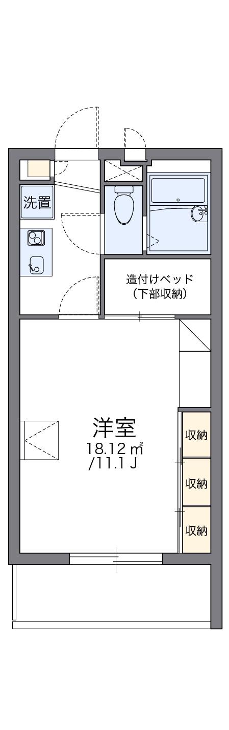 レオパレスグランドゥール(1K/3階)の間取り写真