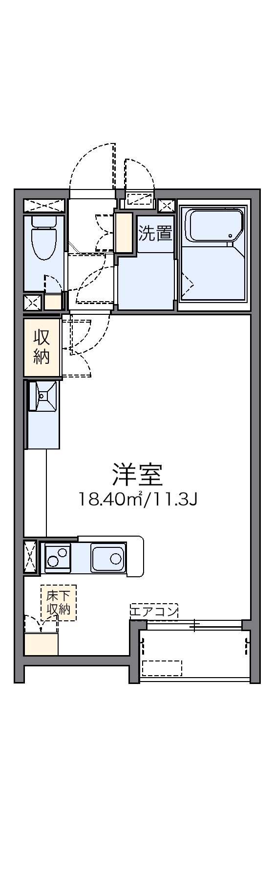 レオネクストティアラ 15(ワンルーム/1階)の間取り写真