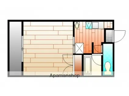 パークヒルズB(1K/3階)の間取り写真