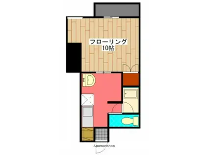 パークヒルズB(1K/3階)の間取り写真