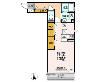 ハイアークE(ワンルーム/1階)の間取り写真