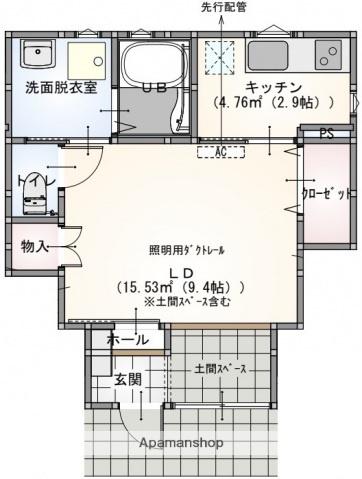 S.A.BOX寺家C棟(1K/1階)の間取り写真
