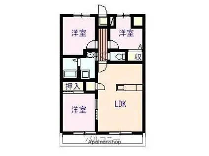 サンフォーレ(3LDK/1階)の間取り写真