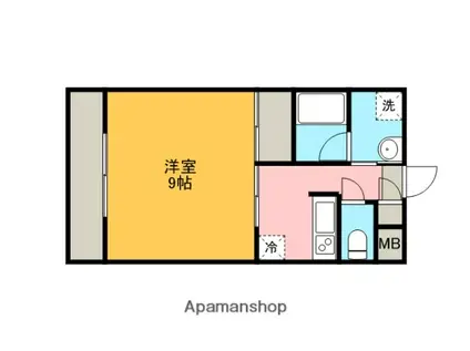 アークラージェⅡ(1K/2階)の間取り写真