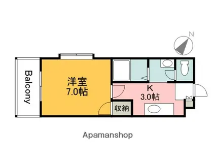 カーサ大塚(1K/2階)の間取り写真