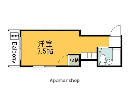 サンズビル(ワンルーム/2階)の間取り写真