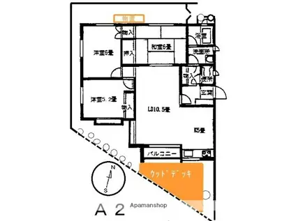カルチェラタン翠A棟(3LDK)の間取り写真