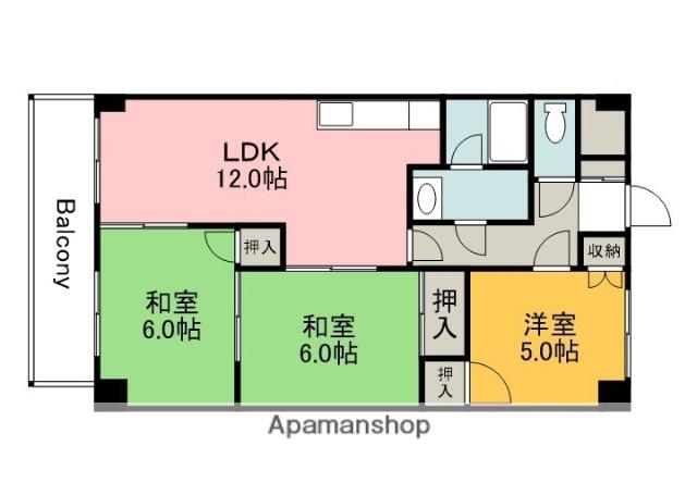 ビラバロンⅡ(3LDK/3階)の間取り写真