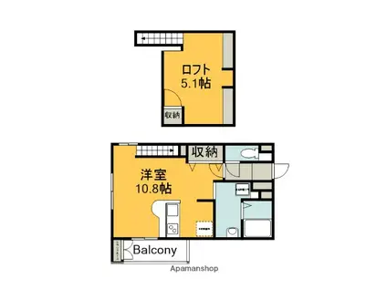 CDCRYSTAL 1(ワンルーム/1階)の間取り写真