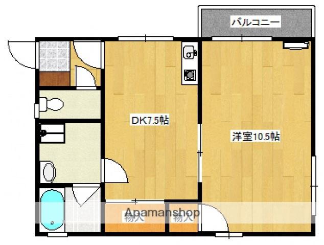 イーストハウス(1DK/4階)の間取り写真