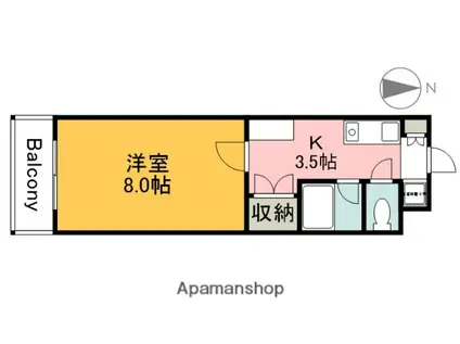 BAMBOU VILLAGE(1K/4階)の間取り写真