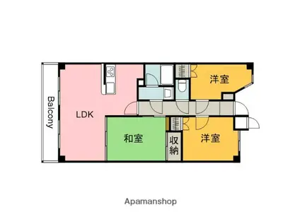 ダイアパレス二葉の里(3LDK/8階)の間取り写真