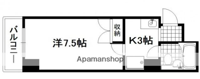 ひし屋ビル(1K/6階)の間取り写真
