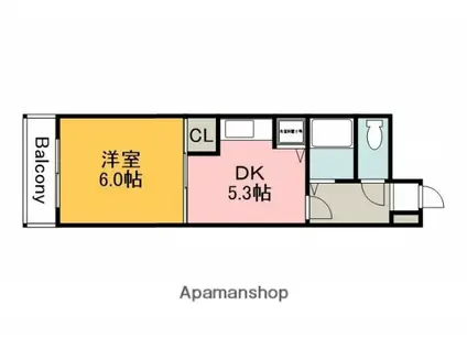 ANNEX瀬川(1DK/4階)の間取り写真