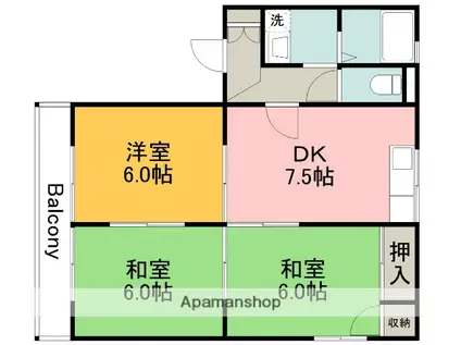 フレグランス大上(3DK/2階)の間取り写真