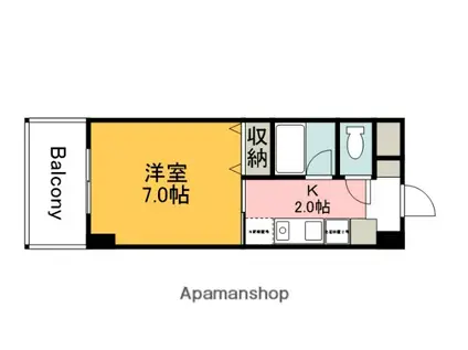 リバーサイド中村(1K/1階)の間取り写真