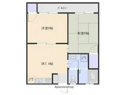 メゾン星風(2DK/2階)の間取り写真