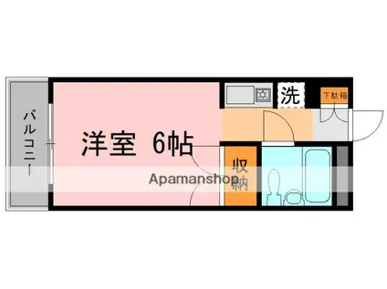 スタジオ長束(ワンルーム/3階)の間取り写真