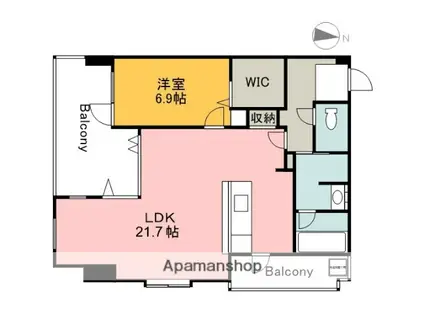 イルフィオーレ(1LDK/6階)の間取り写真