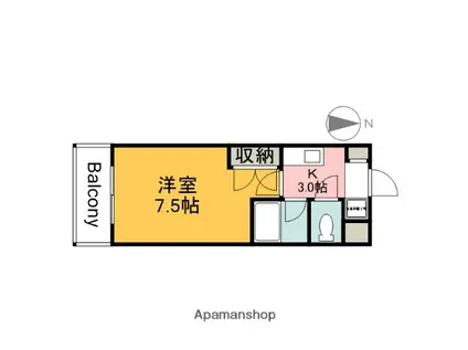 VILLA大芝(1K/8階)の間取り写真