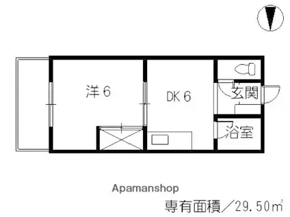 第5鍵山ビル(1DK/3階)の間取り写真