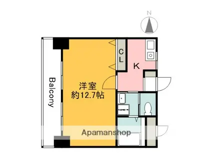 十日市森野ビル(1K/9階)の間取り写真