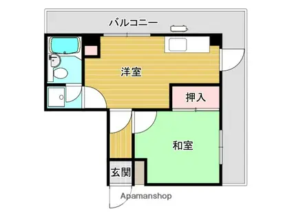 高松ビル(1DK/3階)の間取り写真