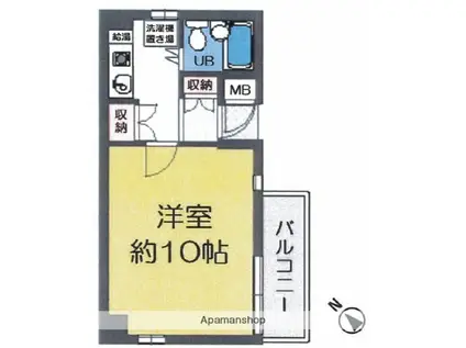 ロッコーマンション駅前通(1K/4階)の間取り写真