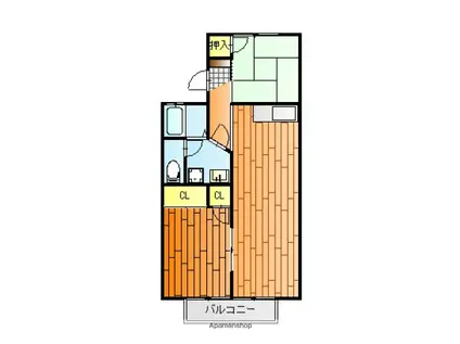 セジュールTAKATA(2LDK/2階)の間取り写真