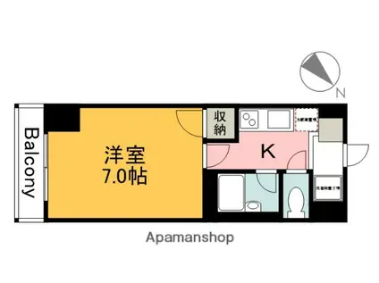 フルールナカガワⅢ(1K/3階)の間取り写真